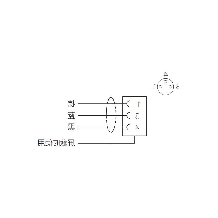 M8 3Pin、母头直型、法兰插座、板前安装、63SA02-XXX